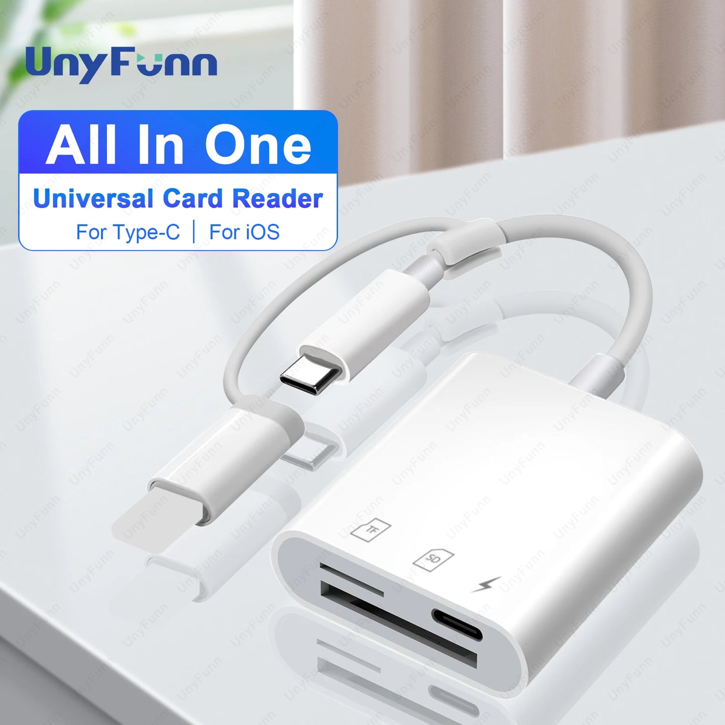 Universal TF/SD Card Reader for Iphone Type-C 30W Charging Micro SD Card Reader Memory Card Reader Plug and Play SD Card Adapter