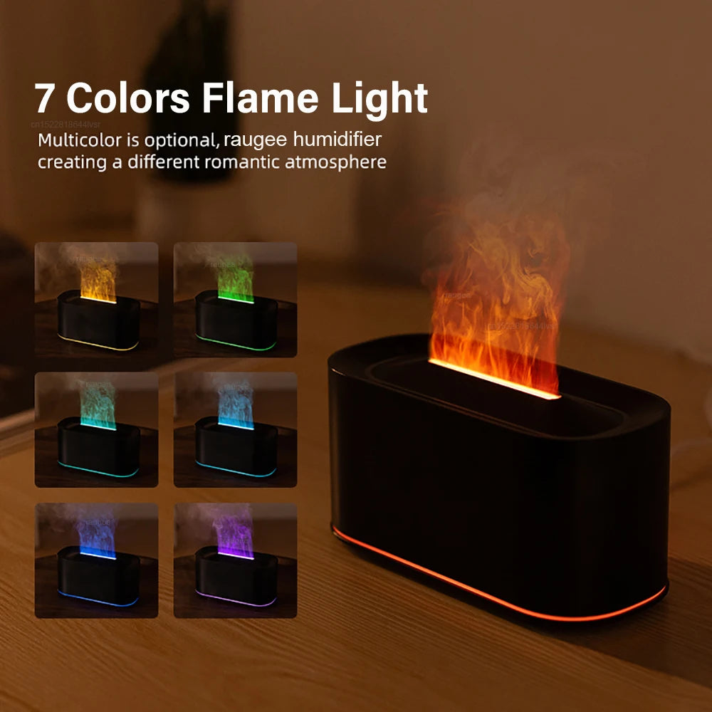 Air Humidifier Aroma Essential Oil Diffuser Mini Automatic Air Humidifier for Home Room Fragrance Diffuser with Flame LED Light
