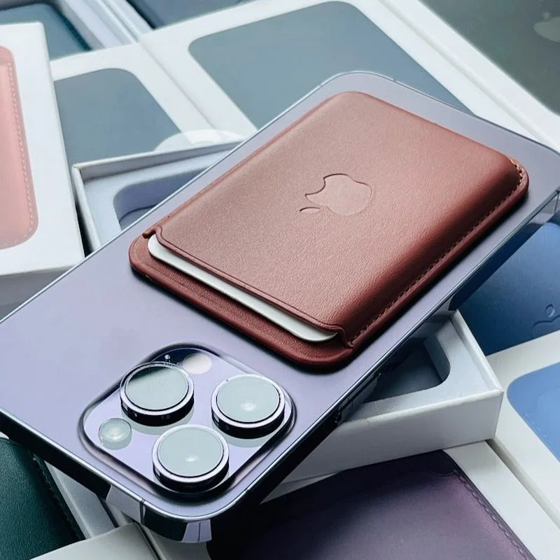 Original Leather Magsafe Wallet Magnetic Card Holder Case for Iphone 15 14 12 11 13 16 17 Pro Max Cases Cover Accessories
