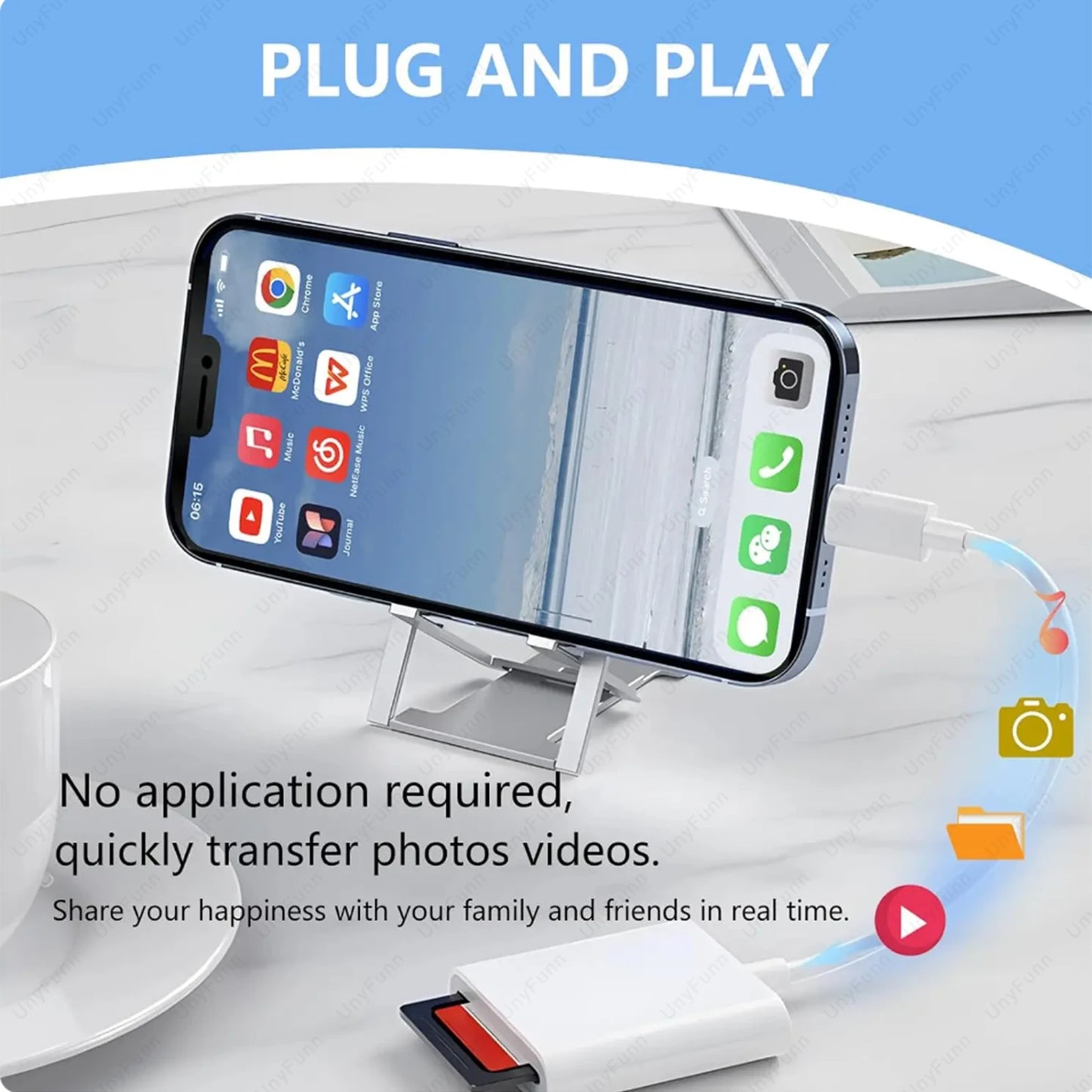 Universal TF/SD Card Reader for Iphone Type-C 30W Charging Micro SD Card Reader Memory Card Reader Plug and Play SD Card Adapter