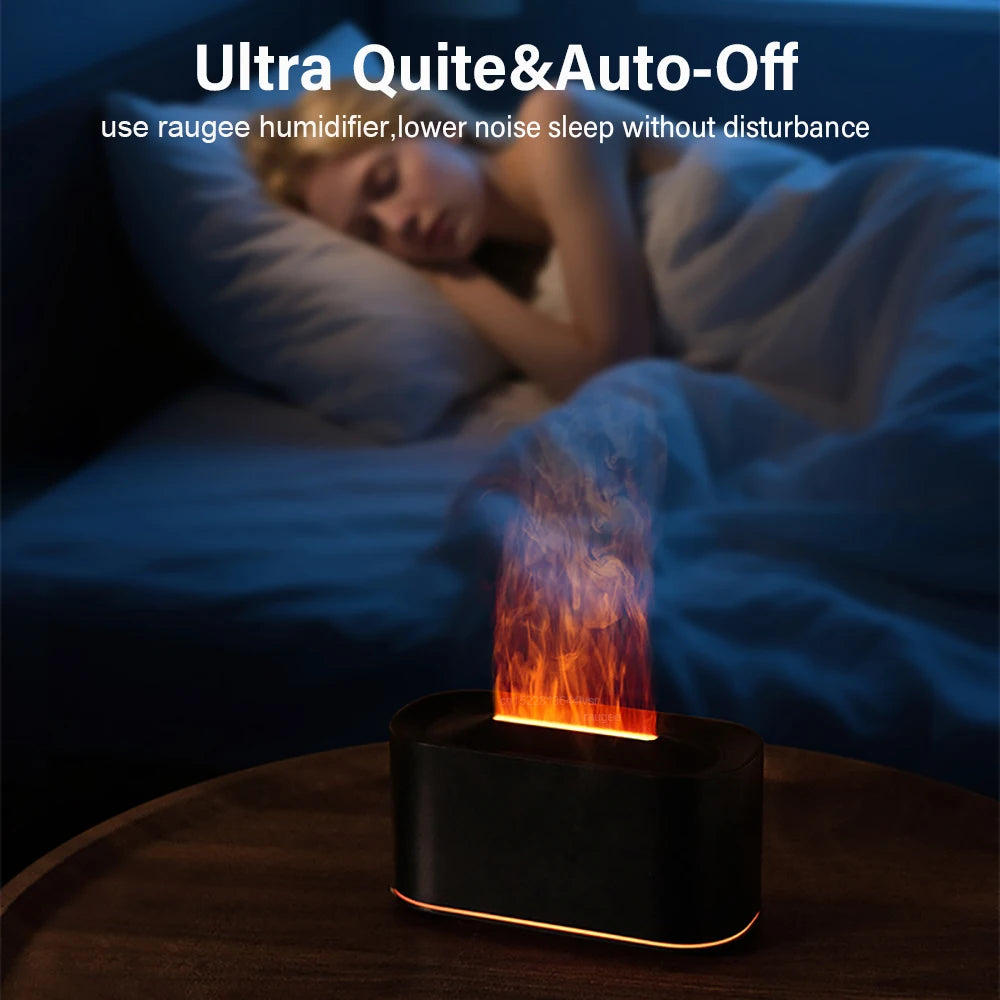 Air Humidifier Aroma Essential Oil Diffuser Mini Automatic Air Humidifier for Home Room Fragrance Diffuser with Flame LED Light