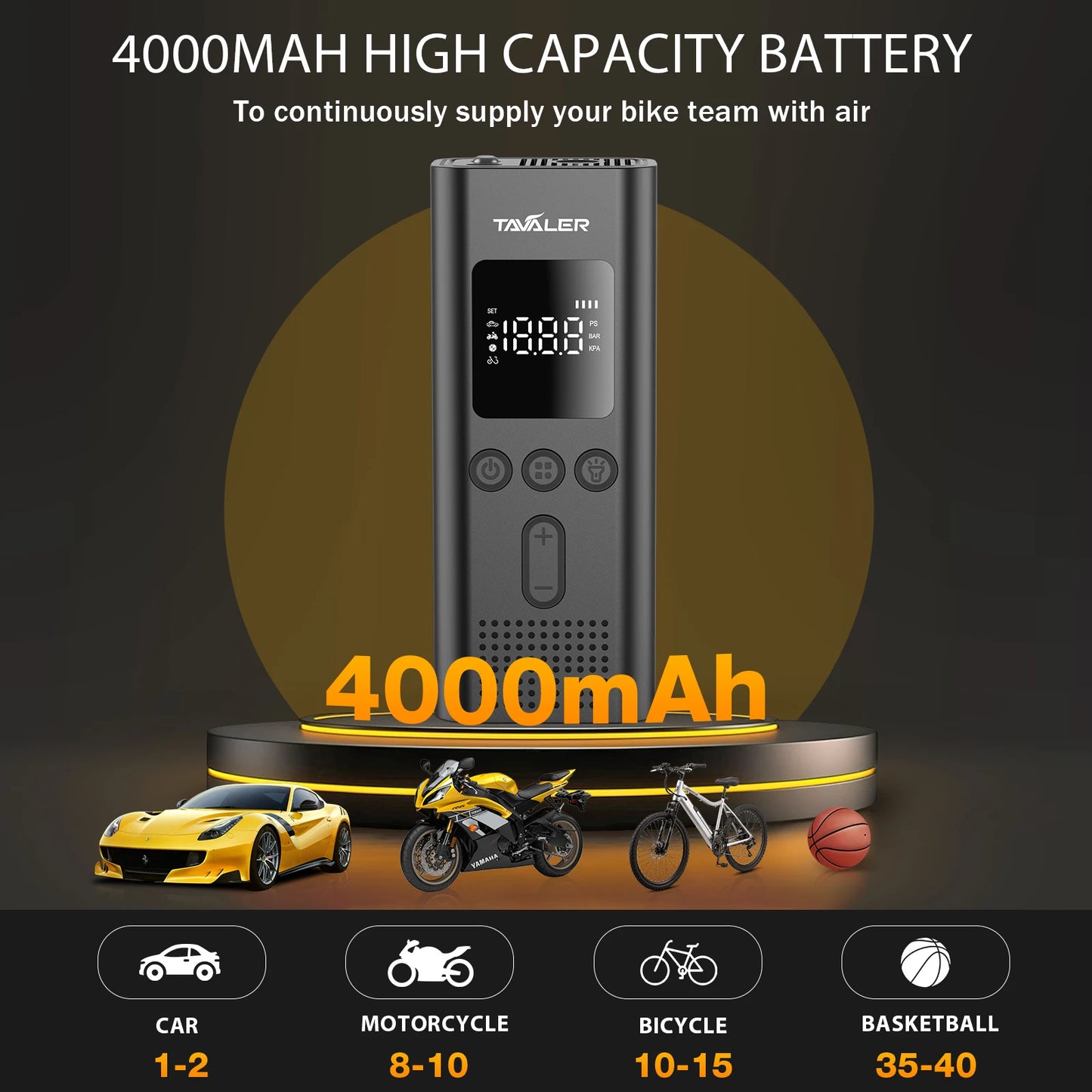 Wireless Air Pump 150Psi Portable Electric Tire Inflator for Car Bicycle Motorcycle Air Compressor Injector Bike Accessories