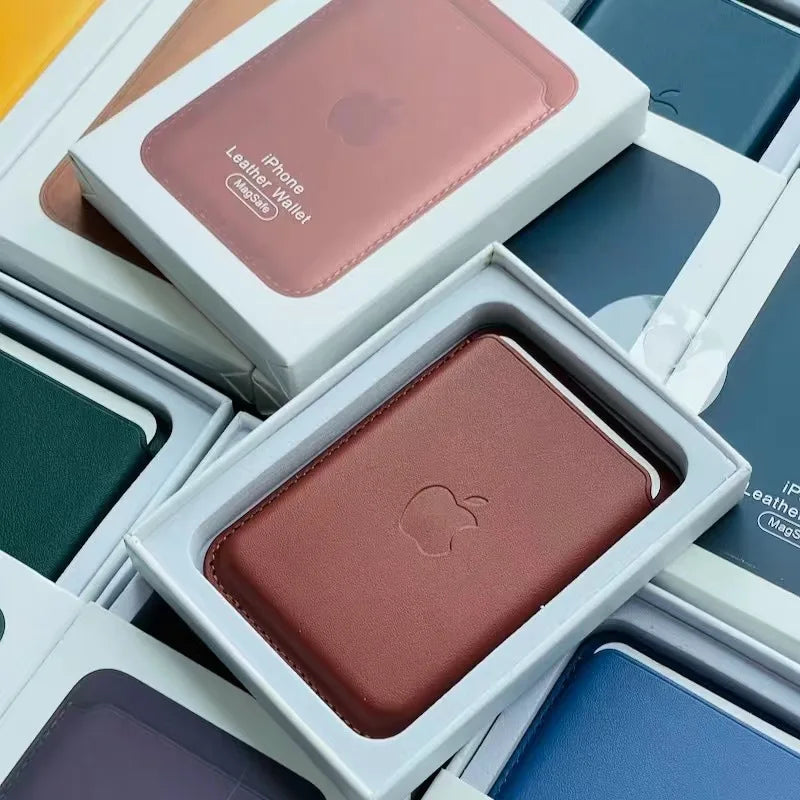 Original Leather Magsafe Wallet Magnetic Card Holder Case for Iphone 15 14 12 11 13 16 17 Pro Max Cases Cover Accessories