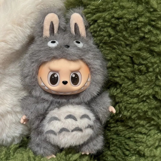 Suit for 17Cm Labubu Doll Clothes for Cute Totoro-Inspired Figure, Standing Pose Keychain, V1V2V3Ccessories, DIY Plush Outfit