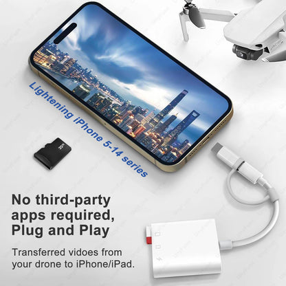 Universal TF/SD Card Reader for Iphone Type-C 30W Charging Micro SD Card Reader Memory Card Reader Plug and Play SD Card Adapter