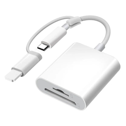 Universal TF/SD Card Reader for Iphone Type-C 30W Charging Micro SD Card Reader Memory Card Reader Plug and Play SD Card Adapter