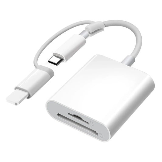 Universal TF/SD Card Reader for Iphone Type-C 30W Charging Micro SD Card Reader Memory Card Reader Plug and Play SD Card Adapter